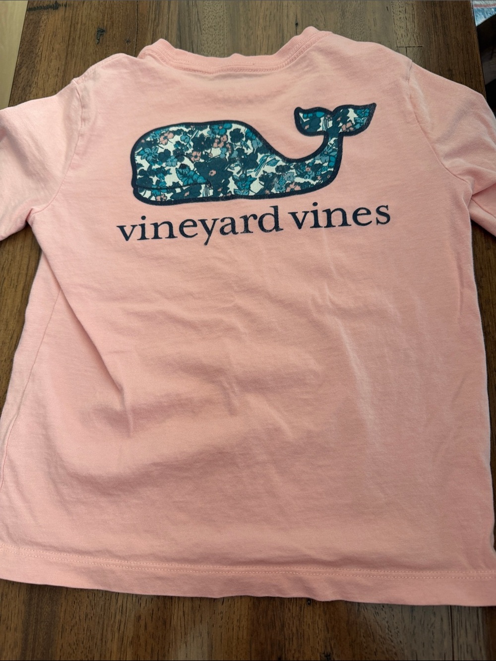 Vineyard Vines Pink Long Sleeve Tee with Floral Whale